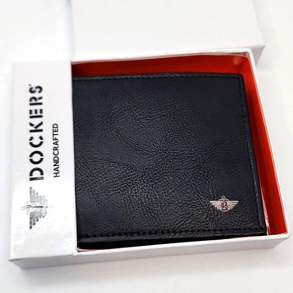 DOCKERS HANDCRAFTED MENS BLACK WALLET - Picture 2 of 11